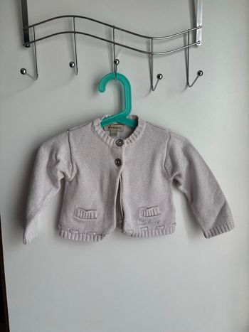 Gilet burberry rose pailleté argenté fille 18 mois