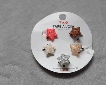 Lot 5 bagues fantaisie tape à l'oeil