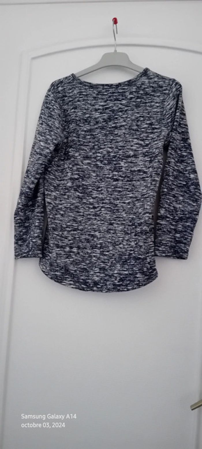 Pull fin motif cœur et noeud en sequins bleu fille 12 ans BB.Land - photo numéro 8