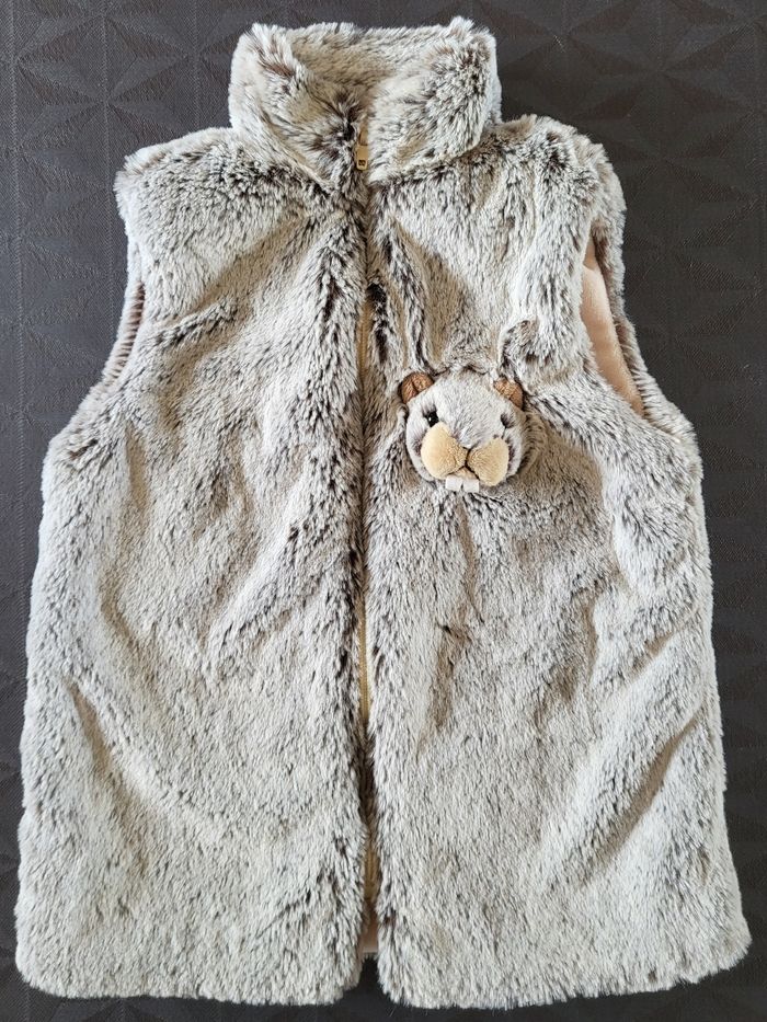 Gilet sans manche polaire gris marmotte - photo numéro 2