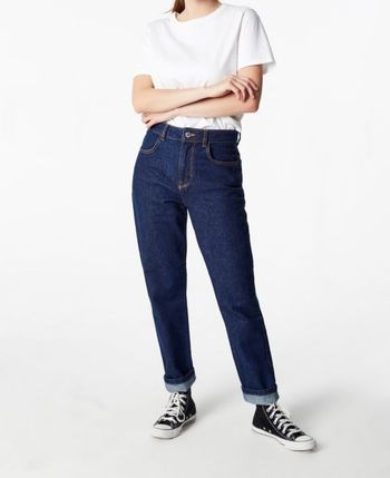 Jean mom bleu marine Jennyfer