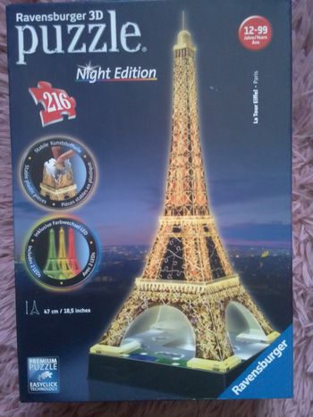 Puzzle 3D avec lumière de la Tour Eiffel