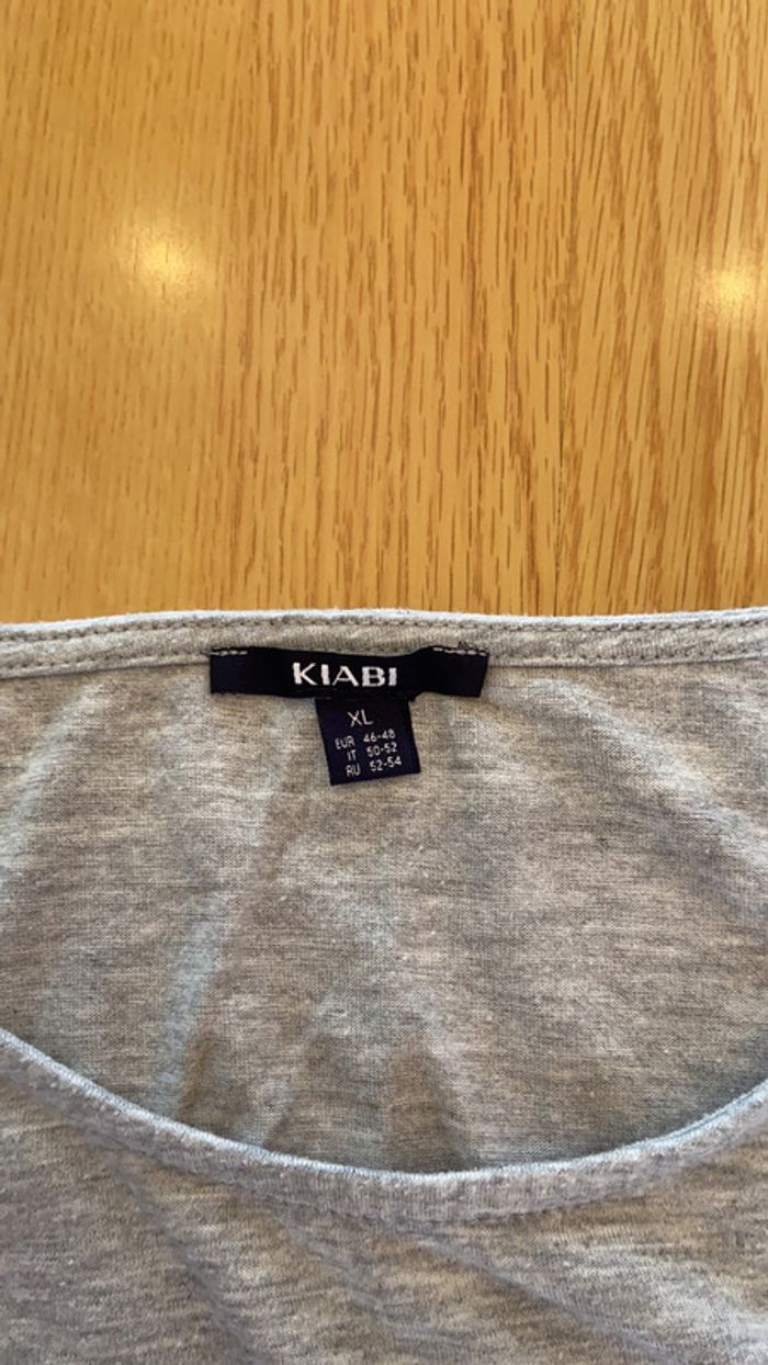 Teeshirt manches 3/4 taille xl gris kiabi tetue - photo numéro 3