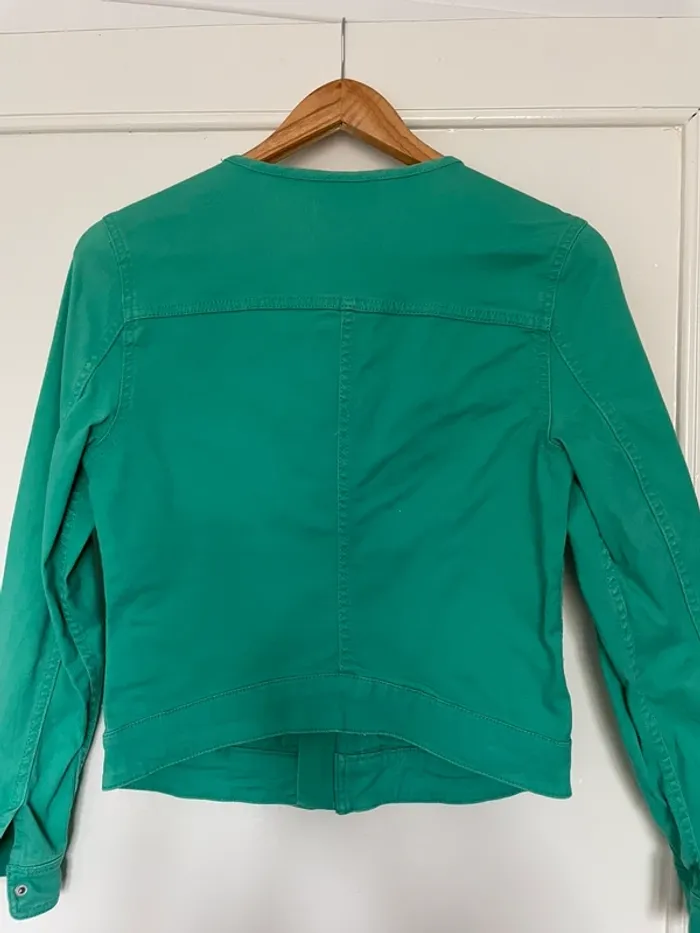 Blouson jean vert - photo numéro 2