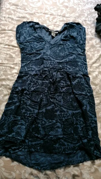 Robe bleue motifs H&M