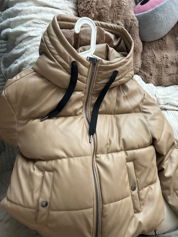 Grosse doudoune chaud manteau hiver similicuir - photo numéro 3