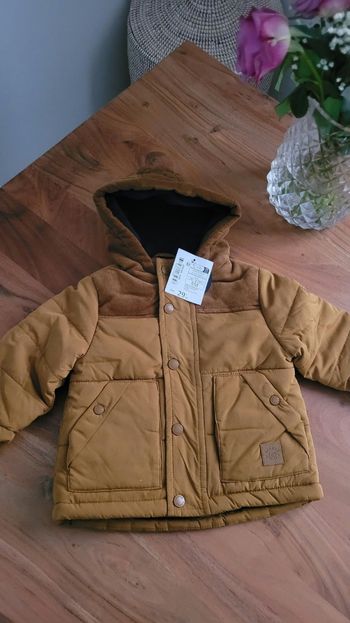 Doudoune à capuche en velours côtelé 6 mois neuve