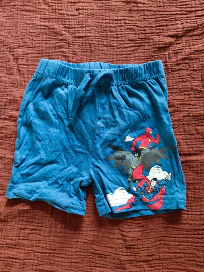 Ensemble t-shirt et short bleu Justice League T.6 mois - photo numéro 2