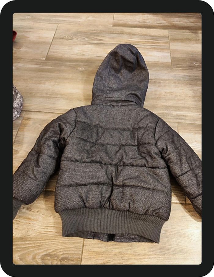 Blouson à capuche amovible noir gris Cool Attitude Taille 4 ans - photo numéro 3