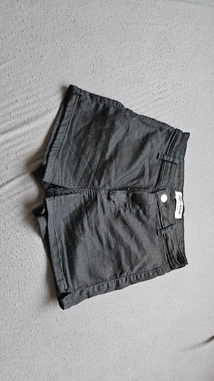 Short en jean noir moulant Taille S - photo numéro 4