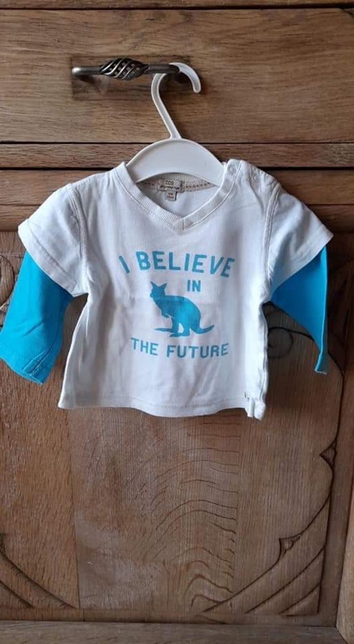 Lot de 4 t-shirts longues manches garçon 74: 9-12 mois - photo numéro 2