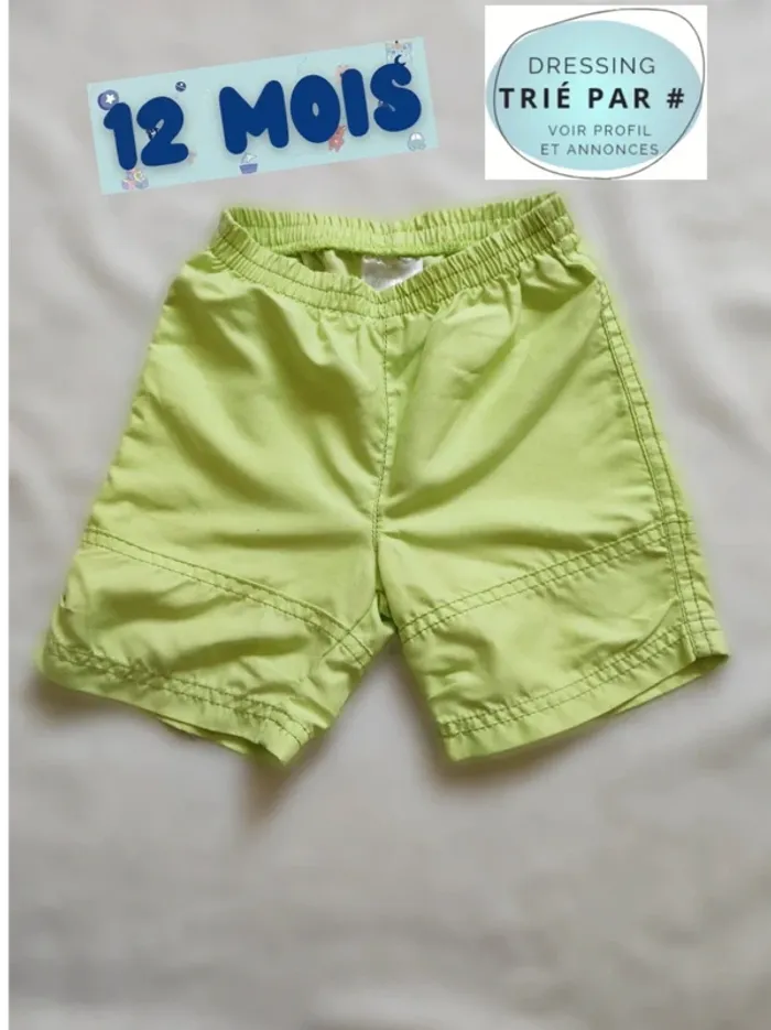 Short vert/jaune 12 mois