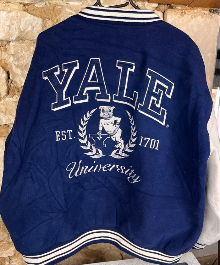 Bomber university USA Yale bleu/blanc taille L – très bon état - photo numéro 2
