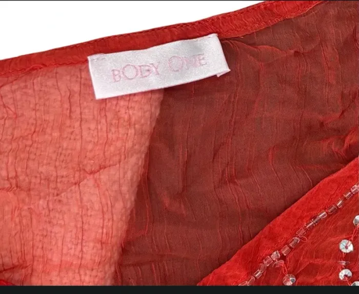 Tunique de plage transparente orange à strass – par-dessus de maillot” - photo numéro 6