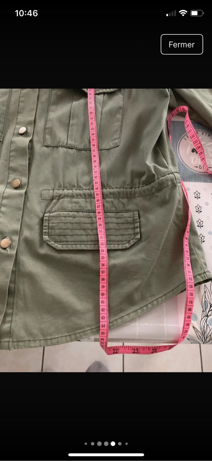 Veste kaki avec lien de serrage à la taille - photo numéro 3