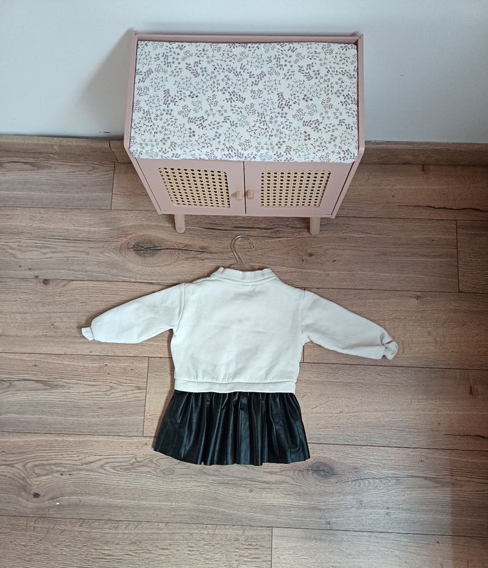 Robe col Zara 18/24 mois Paris bi-matière - photo numéro 2