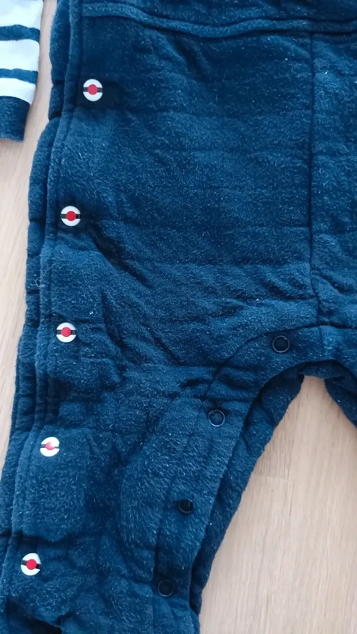 Ensemble salopette et tee shirt terre de marins taille 12 mois - photo numéro 2