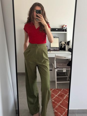 Pantalon large kaki Stradivarius