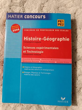 Livre CRPE concours professeur des écoles histoire géographie sciences