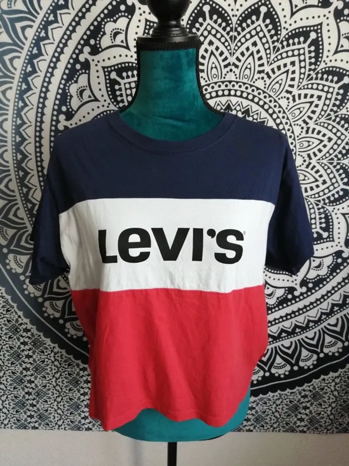 Tee-shirt tricolore bleu blanc rouge avec inscription Levi's / Levi's / (S) - photo numéro 2