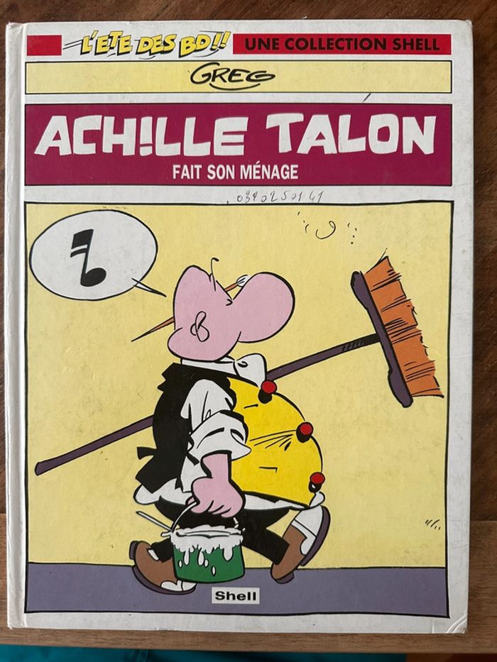 Bd vintage ancienne livre Achille Talon fait son ménage Shell Greg été