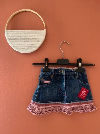 🩷 Mini jupe en jean fille – 6 mois – Tex Babywear