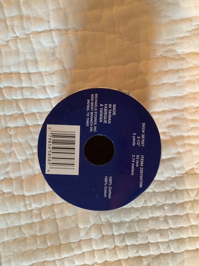 Ruban large en coton imprimé type Jouy, neuf - photo numéro 2