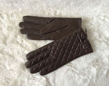 Gants marrons en cuir taille XS