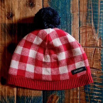 Bonnet en laine imprimé a carreaux