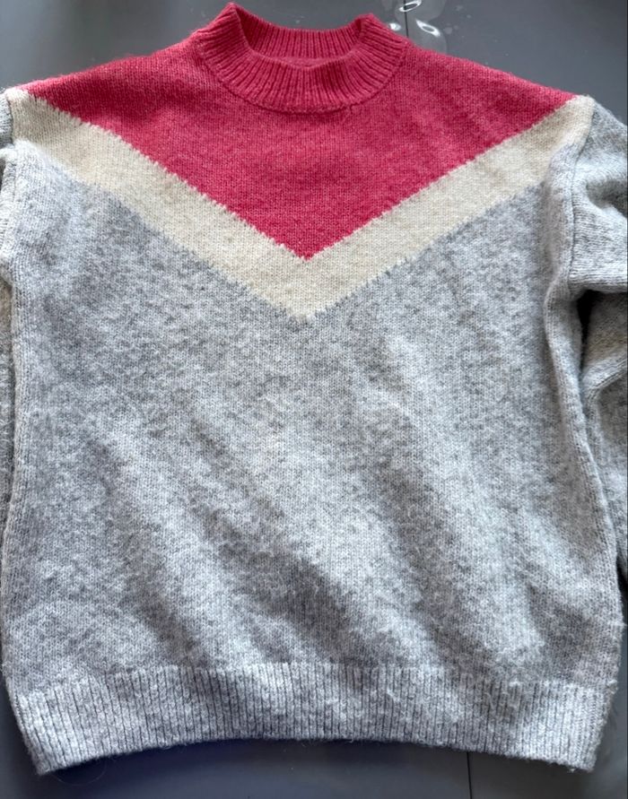 Pull fille Vert Baudet T 10 ans gris et rose - photo numéro 9