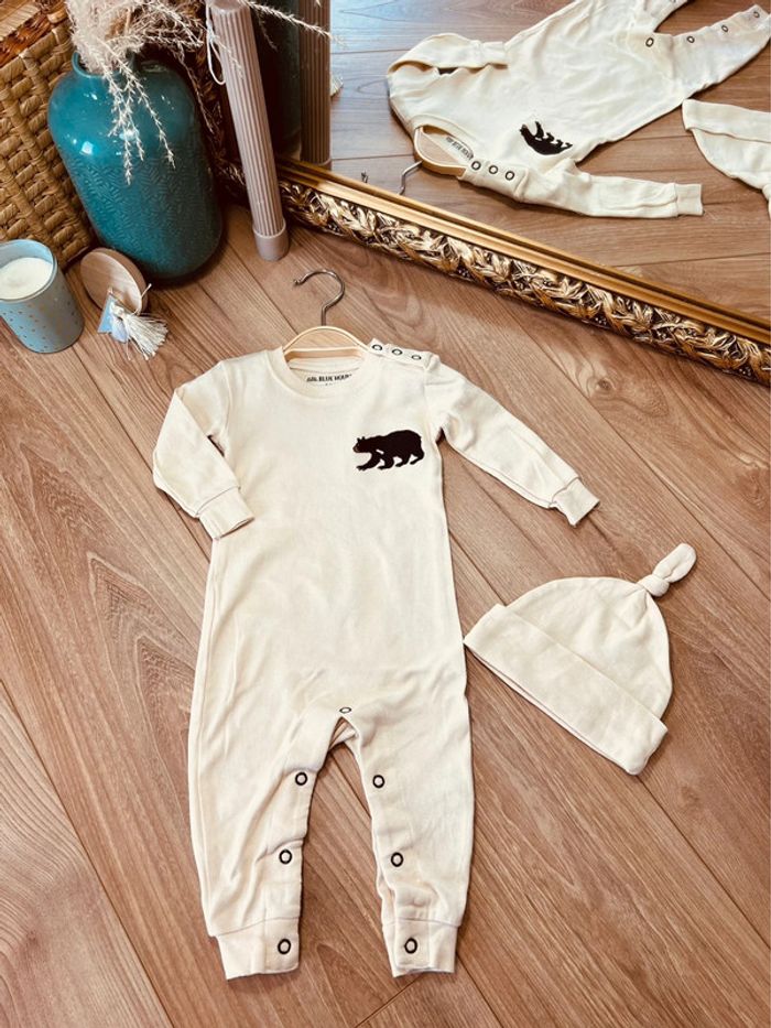 Taille 6 mois pyjama d’été garçon blue house beige et marron * ours * 💙