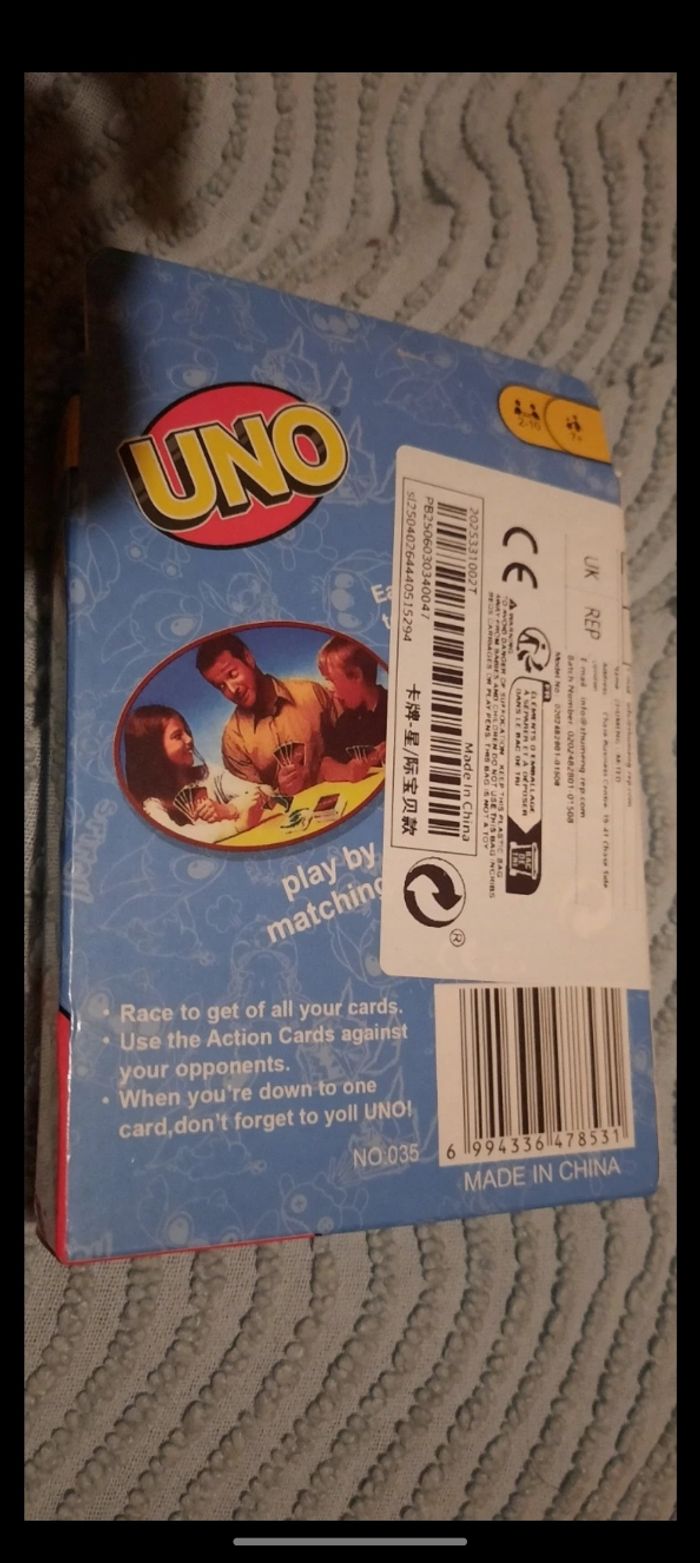 Uno Lilo & Stitch neuf et dans l'emballage d'origine - photo numéro 2