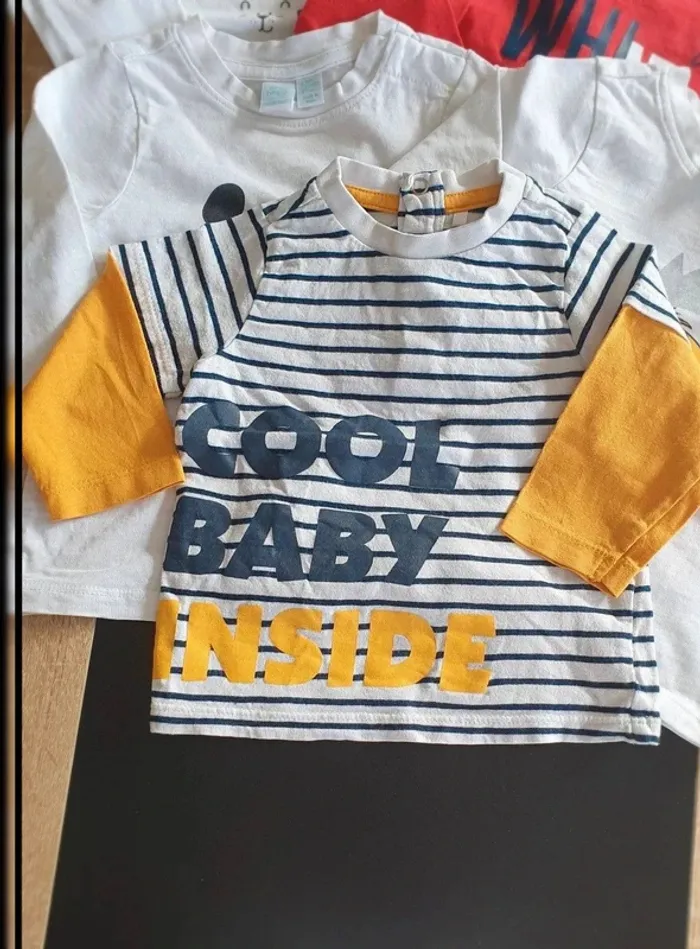 Lot de 7 tee-shirts manche longue 6 mois - photo numéro 2