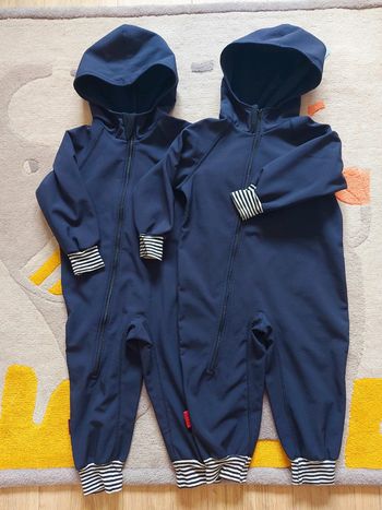 Lot de 2 combinaisons de pluie softshell marine 98cm