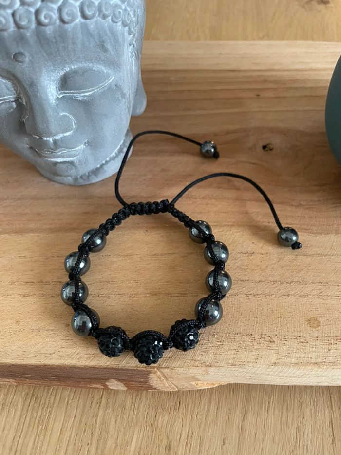 Bracelet perles noires - photo numéro 2