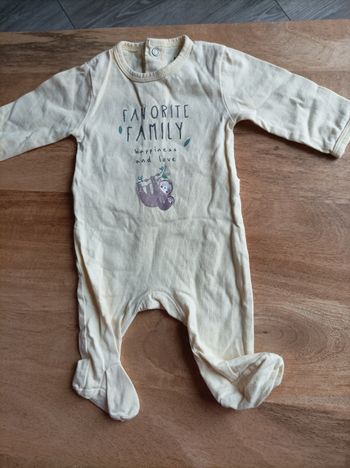 Pyjama cotton 1 mois jaune Kiabi