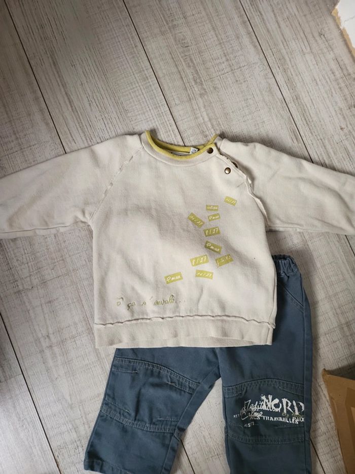 Ensemble bébé garçon 12 mois aubisou très bon état - photo numéro 2