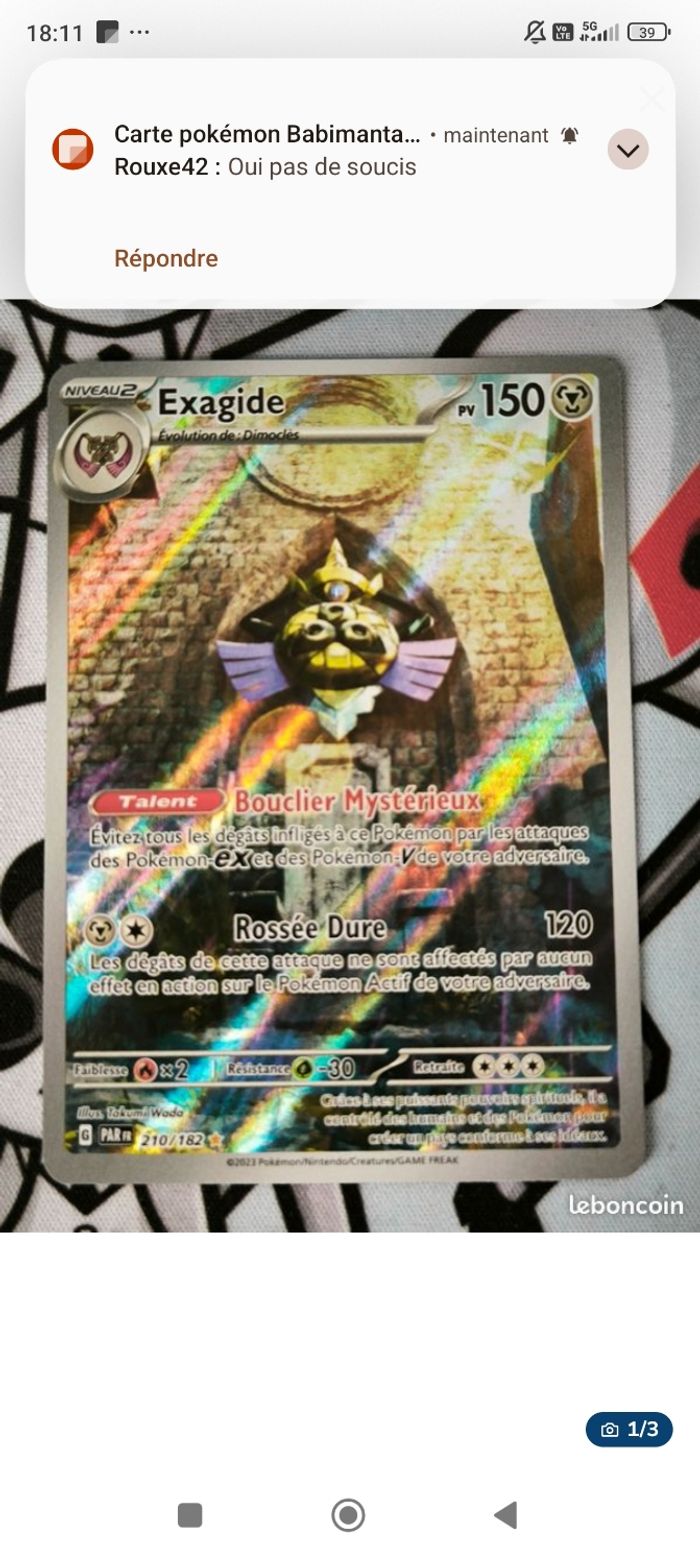 2 carte pokémon de exagide - photo numéro 2