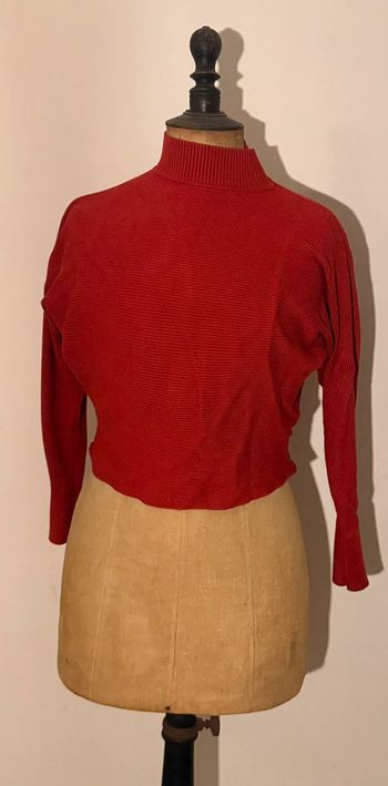 Pull crop top rouge côtelé Primark  S