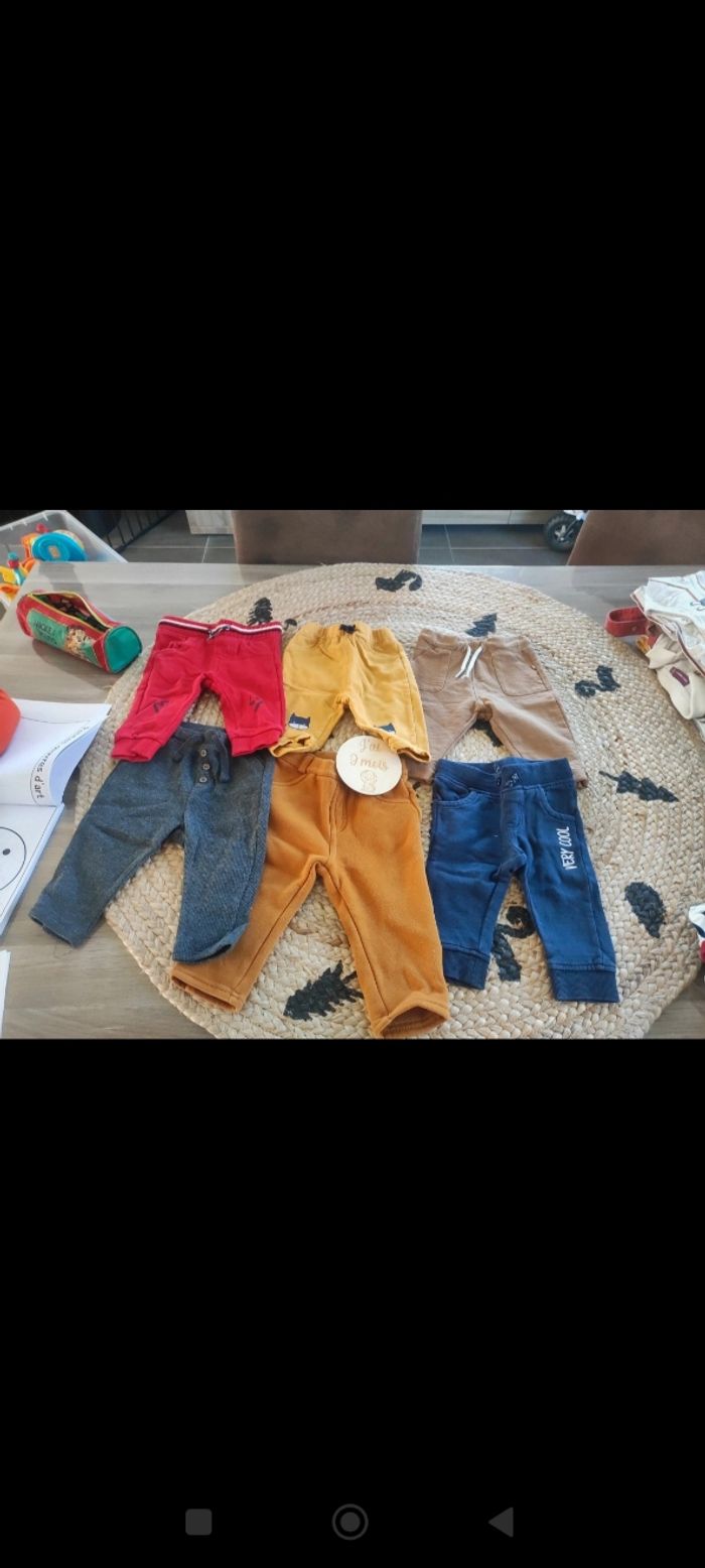 Lot 6 pantalons bébé garçon 9 mois