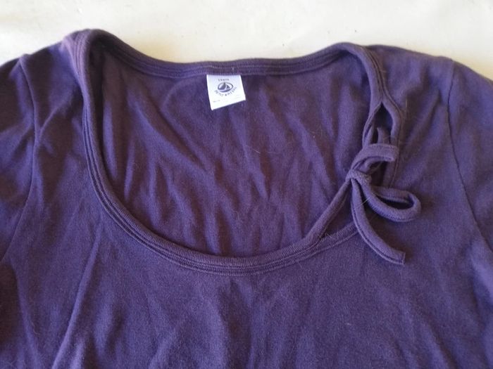 Tee-shirt manches longues Petit bateau t. 14 ans mais comme 16 ans. Violet foncé. - photo numéro 2