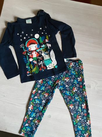 Ensemble fleurs lune chaperon rouge T. 2 ans (92cm)