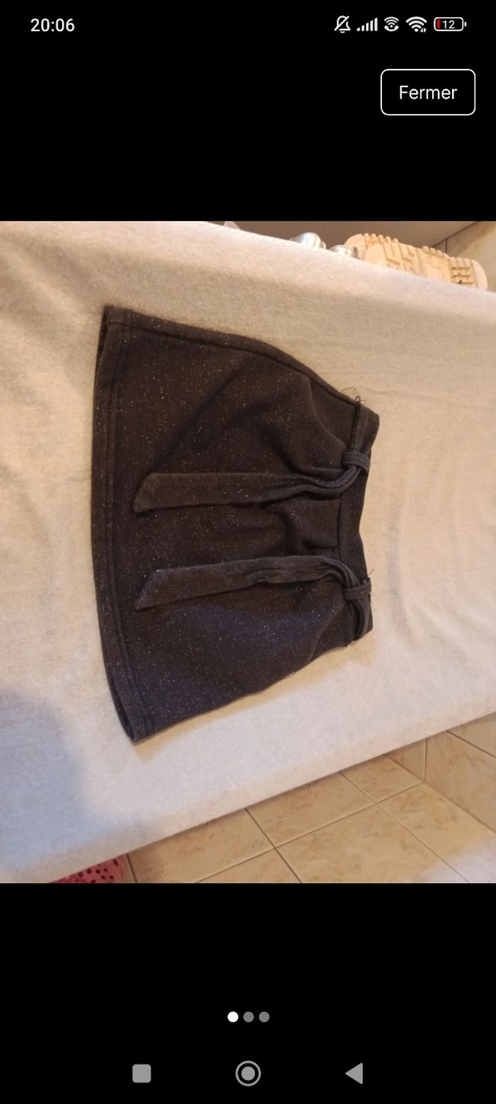 Jupe grise pailletée Gémo 24 mois