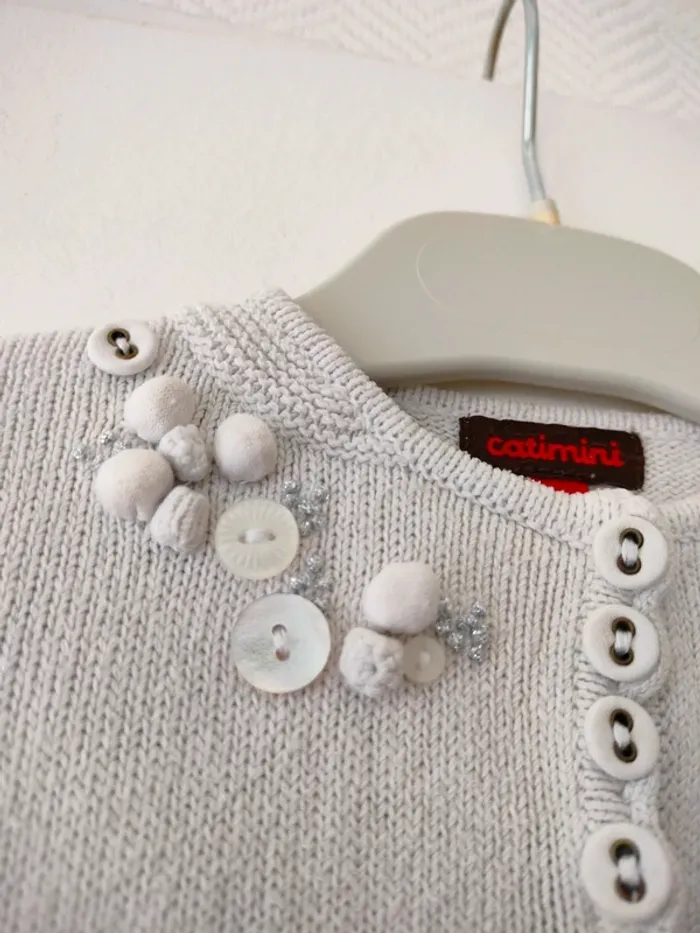 (a) gilet gris Catimini 12m - photo numéro 3