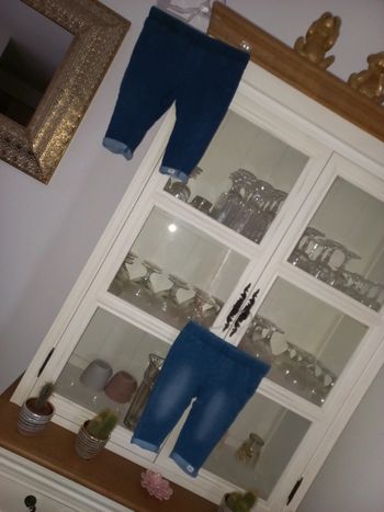 Lot de 2 jeggings en jean/denim souple 3/6mois en excellent état