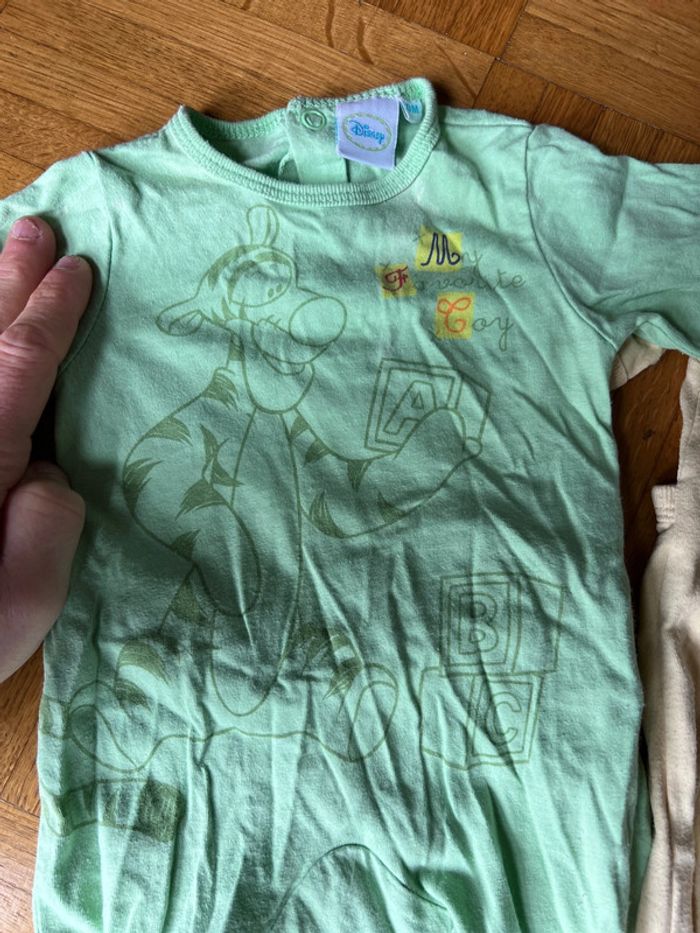 Lot 2 pyjamas fin Winnie Tigrou Disney 0/1mois - photo numéro 3