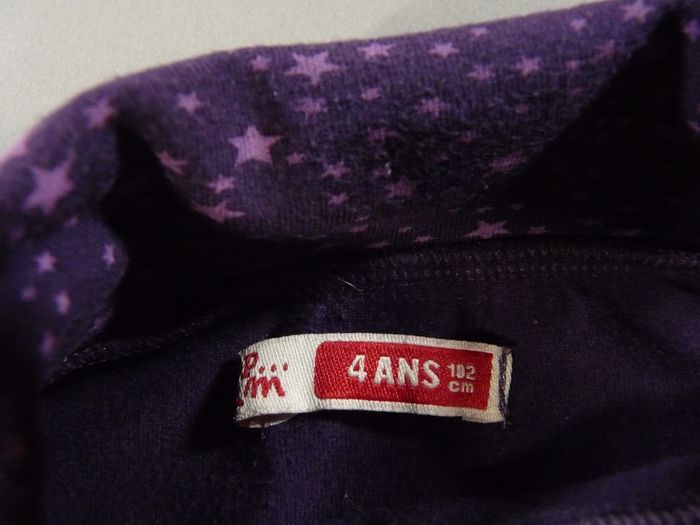 Tee-shirt sous-pull jersey violet étoiles Du Pareil Au Même 4 ans 102 cm fille - photo numéro 2