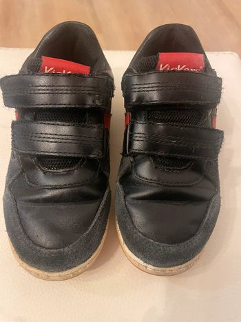 Chaussure basket à scratch cuir kickers