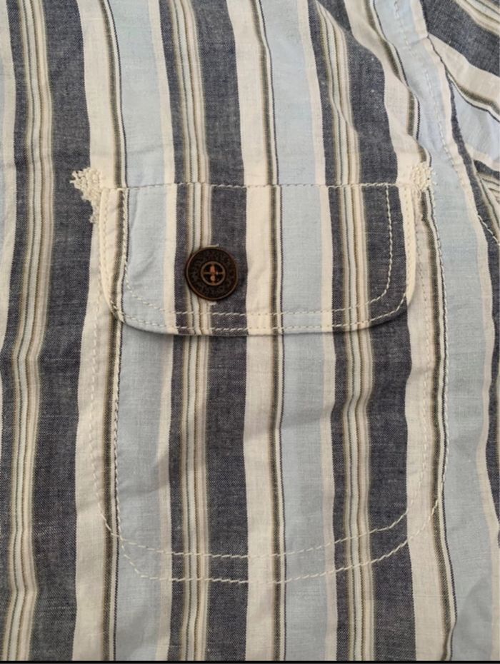 Jolie chemisette bleu et beige taille M - photo numéro 2