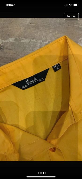 Chemise manches longues jaune orangée